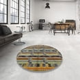 thumbnail image 3 of Ahgly Company Indoor Round Mid-Century Modern Coffee Brown Oriental Area Rugs, 6' Round, 3 of 6