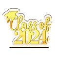 thumbnail image 1 of Lefu Graduation Party Decoration 2024 Graduation Table Wooden Centerpieces Sign Party, 1 of 8
