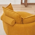 thumbnail image 6 of Oversized Swivel Accent Barrel Chair with Moon Storage Ottoman and 4 Pillows, 38"W Modern Chenille Upholstered Chaise Lounge Chair Leisure Round Cuddle Sofa Chair for Living Room, Yellow, 6 of 7