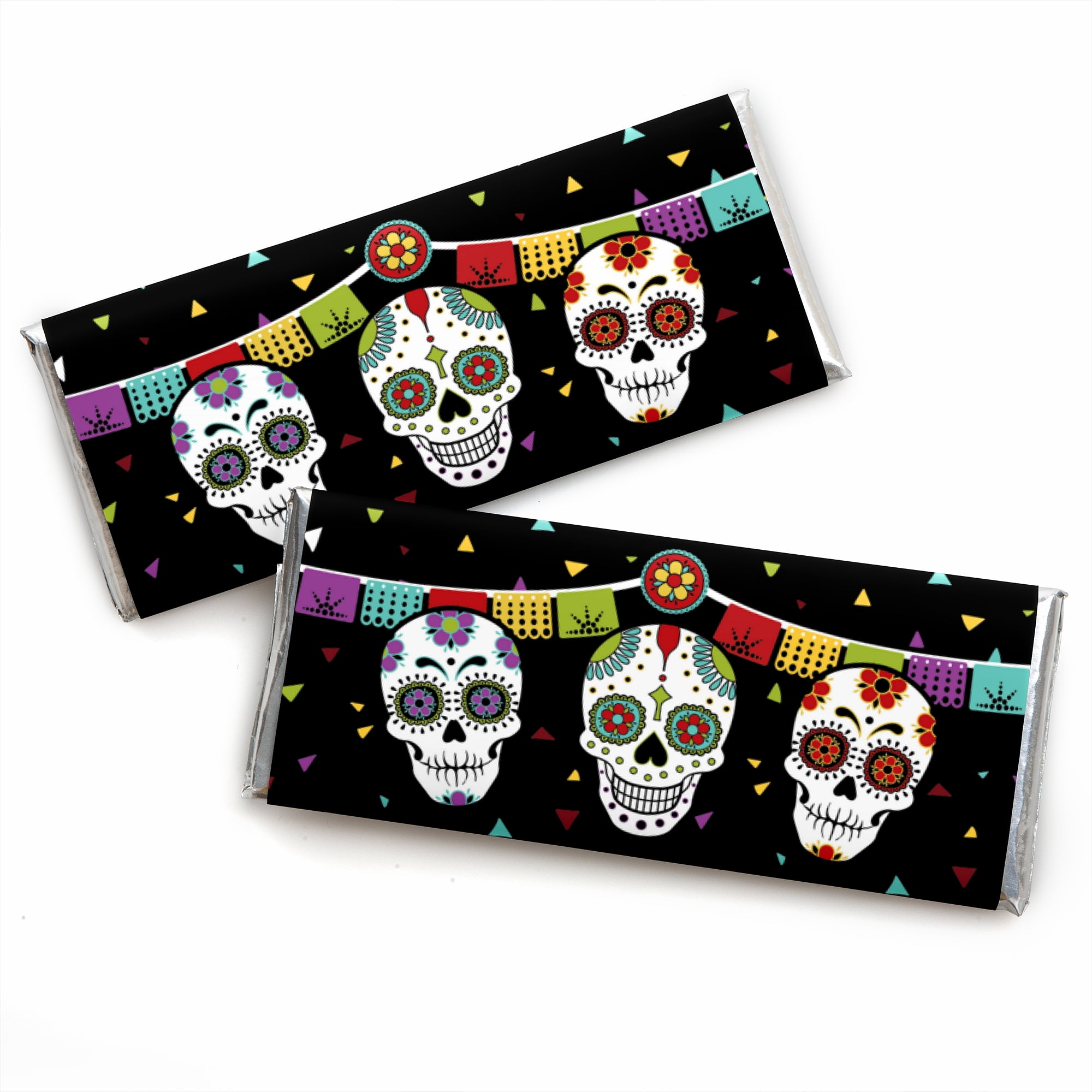 Dia De Los Muertos Day Of the Dead Skull Theme Water Bottle Labels Great for Birthday Wedding Bridal Shower Party