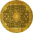 thumbnail image 1 of Ahgly Company Machine Washable Indoor Round Persian Yellow Traditional Area Rugs, 7' Round, 1 of 4