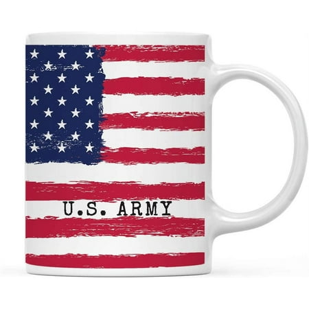 

USA Flag Patriotic 11oz. Coffee Mug Gift American Flag U.S. Army 1-Pack Proud Veteran New Recruit Deployment Christmas Congrats Gift Ideas