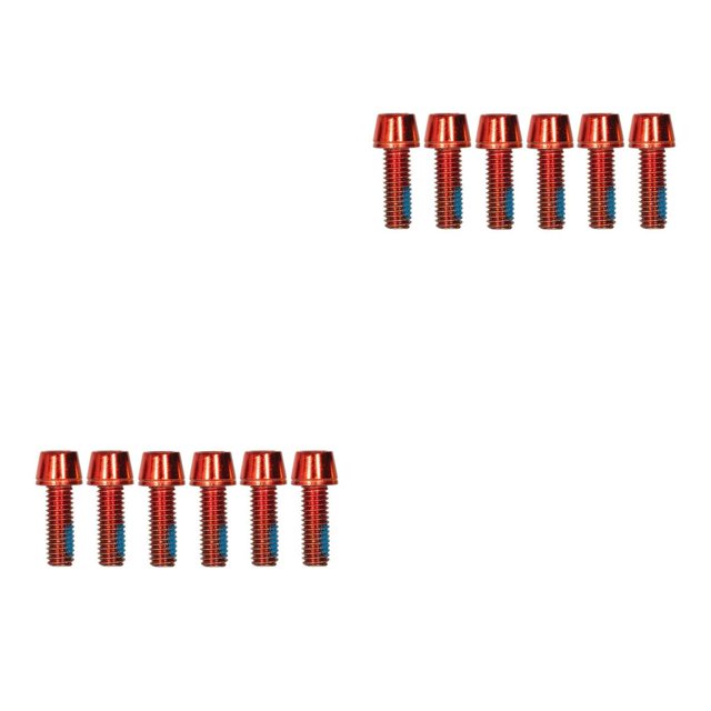 Langgg Pack of 6 Bike Stem Screw Stainless Steel Handlebar Riser Mounting Bolts Maintenance Accessory Replacing Parts Red M6 2Set