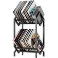 thumbnail image 1 of Estante de almacenamiento de discos de vinilo BOEASTER 160-200 LP negro mate, 1 of 7