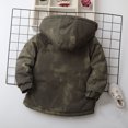 thumbnail image 6 of Cethrio Boys Winter Coats, Thickened Windproof Zip up Warm Winter Outerwear with Hood Army Green Size 9-10 T, 6 of 8