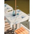 thumbnail image 3 of Square Outdoor Tablecloth with Umbrella Hole Blue Floral Outside Table Cloth Waterproof Patio Table Cover Summer Spring Flowers Vintage Zipper Tablecloths for Picnic Party Camping 60x60 Inch, 3 of 8