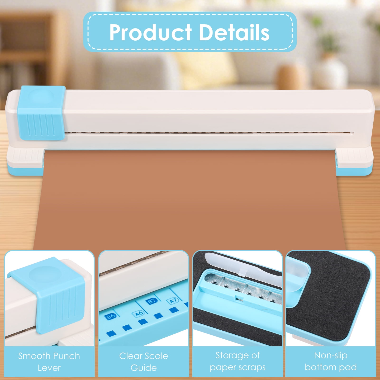30 Hole Punch Hole Paper Punch Portable Desktop Binding Punch Loose Leaf Paper Punching Machine for Office Notebook Scrapbook Journals