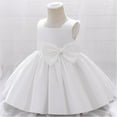 thumbnail image 4 of IDOPIP Flower Girls Bowknot Tutu Dress for Kids Baby Wedding Birthday Party Baptism Formal Dresses, 4 of 9