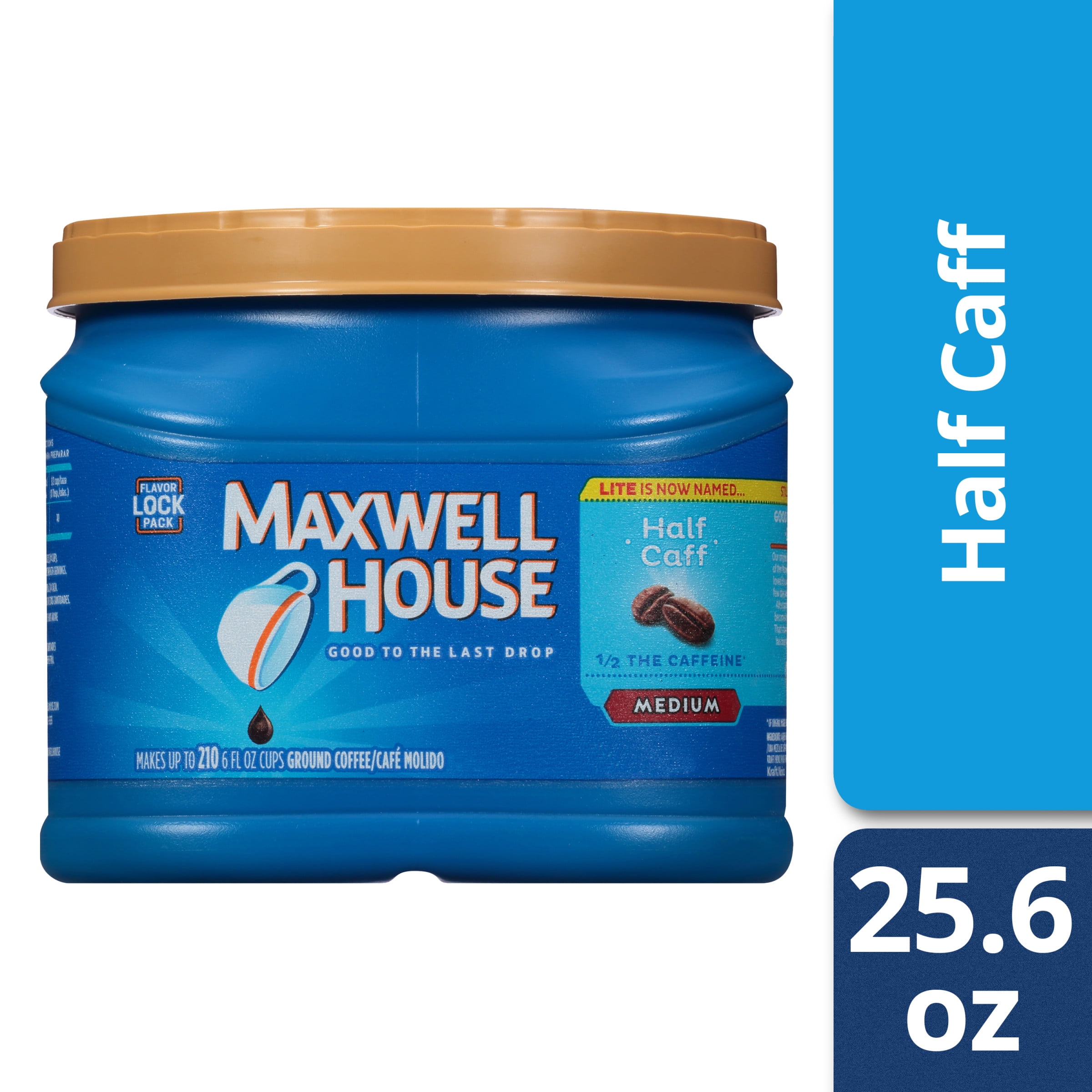 Maxwell House Half Caff Ground Coffee, 25.6 oz Canister