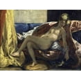 thumbnail image 2 of Delacroix, Eugene 14x12 White Modern Wood Framed Museum Art Print Titled - Woman Caressing a Parrot, 2 of 4