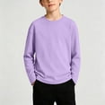 thumbnail image 2 of MiyNaa Boys Girls Long Sleeve Shirt Toddler Kids Round Neck Tops Comfort Basic Solid Color T Shirt, 2 of 7