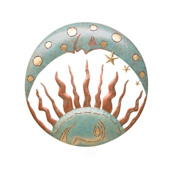 WINDLAND Eye Catching Metal Sun and Moon Decor Beautify Your Outdoor Garden Area