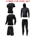 thumbnail image 3 of 5pcs Men Workout Clothes Outfit Fitness Suits Gym Outdoor Running Compression Pants Tee Shirt Top Long Sleeve Jacket, 3 of 3