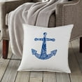 thumbnail image 2 of Greendale Home Fashions 20" x 20" Blue Anchor Cotton Canvas Decorative Pillow, 2 of 4