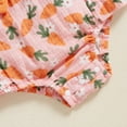 thumbnail image 7 of Okbabeha Baby Girls Rompers Easter Clothes Carrot Print Fly Sleeve Infant Bodysuits Jumpsuits with Headband, 7 of 7