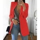 thumbnail image 1 of Chaqueta Blazer de Oficina de Trabajo con Solapa para Mujer Ropa de Abrigo Informal de Manga Larga Longitud de Cadera, 1 of 4