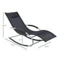 thumbnail image 3 of Outdoor Seating Outsunny Zero Gravity Rocking Chair Outdoor Chaise Lounge Chair Recliner Rocker with Detachable Pillow and Durable Weather-Fighting Fabric for Patio, Deck, Pool, Black,Garden Seating, 3 of 9