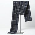 thumbnail image 1 of Bufanda de invierno JAMW para hombre Bufandas suaves y elegantes de moda Gris Cuadros blancos, 1 of 5