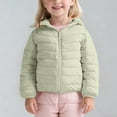 thumbnail image 2 of JUMEYU Jackets for Teen Girls Girls' Short Length Hooded Winter Puffer Jacket with Fleece Lining 5T 6T (Light Green,5-6 Years), 2 of 9