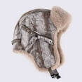 thumbnail image 5 of UTSJKR Trapper Hat for Men Women Winter Leather Fur Hat with Ear Flaps Warmer Russian Ushanka for Cold Weather Snow Ski Hats Coffee, 5 of 9