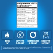 Fat Burner + Probiotic Supplement - EVL Lean Mode Stimulant-Free Diet Supplement with Green Coffee Bean, L-Carnitine, CLA, Green Tea Extract & Garcinia Cambogia (50 Servings) - Weight Loss Pills