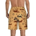 thumbnail image 3 of Kll Brown Mushrooms Men'S Casual Summer Beach Shorts Hawaiian Shorts With Pockets-Small, 3 of 9