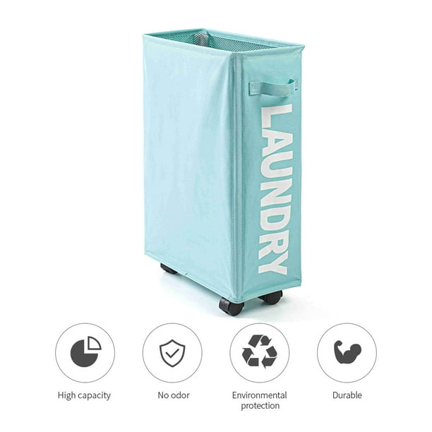 Rolling clothes laundry hamper with mesh top and drawstring clearance