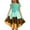 Mint Green, variant on Girls Tiered Skater Dress Twirl A-Line Summer 𝖲undress with Ruffle Sleeves Breathable Playdate Outfit 6-15 Years