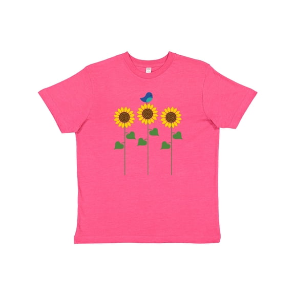 Inktastic Sunflower Garden and Bird Youth T-Shirt