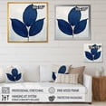 thumbnail image 4 of Designart "Silhouette Of Sapphire Blue Leaves I" Leaves Floater Framed Canvas Art Print, 4 of 5