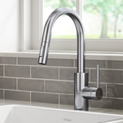 KRAUS Oletto Single Handle Pull Down Kitchen Faucet with QuickDock Top Mount Installation Assembly in Chrome