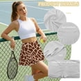 thumbnail image 6 of Xoenoiee Brown Giraffe Print Tennis Skorts for Women Pleated Golf Skirt Stretchy High Waisted Built-in Shorts Inner Pockets for Tennis Summer Casual, XL, 6 of 6