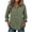 Green, variant on Womens Collared Button Down Shirts Solid Color Casual 3/4 Ruffle Sleeve Lettuce Trim Hem Blouses Tops for Everyday Fall Green