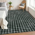 thumbnail image 2 of HOMERRY Area Rug 5' x 7' Rugs for Living Room Modern Washable Indoor Plaid Print Carpet, Black, 2 of 5