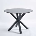 thumbnail image 6 of Gzxs Round Dining Table for 4-6 Person, Mid Century Modern Circle Table for Kitchen Living Room, Pedestal Dining Table with X-Shape Metal Legs, Black, 6 of 6
