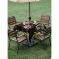 thumbnail image 4 of Outdoor Tablecloths with Umbrella Hole & Zipper, Pink Spring Floral 60x60 Inch Square Tablecloths, Farmhouse Botanical Wooden Retro Art Waterproof Table Cloth, Patio/Pool/Picnic Table Covers, 4 of 8