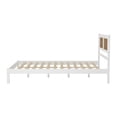 thumbnail image 5 of MODERNLUXE Queen Size Wood Platform Bed,Modern Bed Frame with Natural Rattan Headboard and 12 Wood Slats Support,No Box Spring Needed/Noise-Free,White, 5 of 7