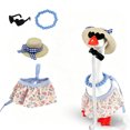 thumbnail image 2 of 7-Inch Desktop Goose Country Style Pearl Necklace Outfit Set – Mini Figurine for Office Desk, Polyester, 2 of 6