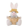 thumbnail image 4 of Easter Baskets for Boys & Girls Easter Baskets Bulk Easter Decoration Supplies Cartoon Cute Easter Bunny Doll Candy Basket Egg Storage Basket Easter Bucket Candy Bag for Easter Party (Pink), 4 of 8