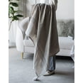 thumbnail image 4 of A&B Home Throw Blanket - Beige and White Stripe Woven Cotton Blend Blanket, 50" x 60", 4 of 9