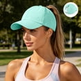 thumbnail image 2 of ATOYSOY Baseball Hats For Women Side Perforated Mesh Ponytail Cutout Womens Hats Running Hat Sun Hats For Women Solid Color Jogging Beach Womens Caps, 2 of 9