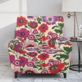 thumbnail image 2 of HELLHERO Bright Floral Pattern Recliner Chair Cover with Brushed, 4 Pcs Recliner Cover with Stain Resistant Washable Recliner Slipcovers for Pet Kids Single Seat, 2 of 8