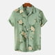 thumbnail image 2 of Camisa de verano que imprime la parte superior de la solapa de la camisa de manga corta de los hombres ocasionales Pompotops oipoqjl43579, 2 of 9