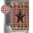 thumbnail image 3 of Independence Day Western Star on Wood Shower Curtain for Bathroom, Red Plaid Waterproof Shower Curtains Washable Quick Dry with Hooks Bathtub Curtains 36x72 IN, 3 of 7