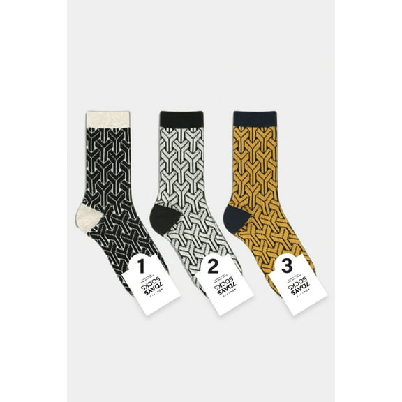 Women's Crew Y Modern Jacquard Socks - 3 Pair Set