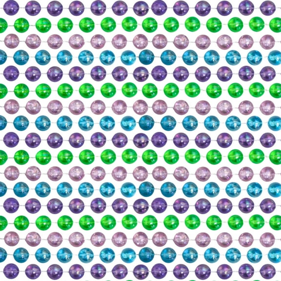 48" 12mm Round AB 4 Clear Colors Mardi Gras Beads