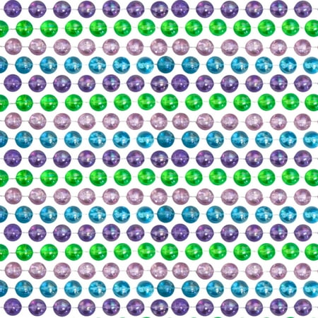 48" 12mm Round AB 4 Clear Colors Mardi Gras Beads