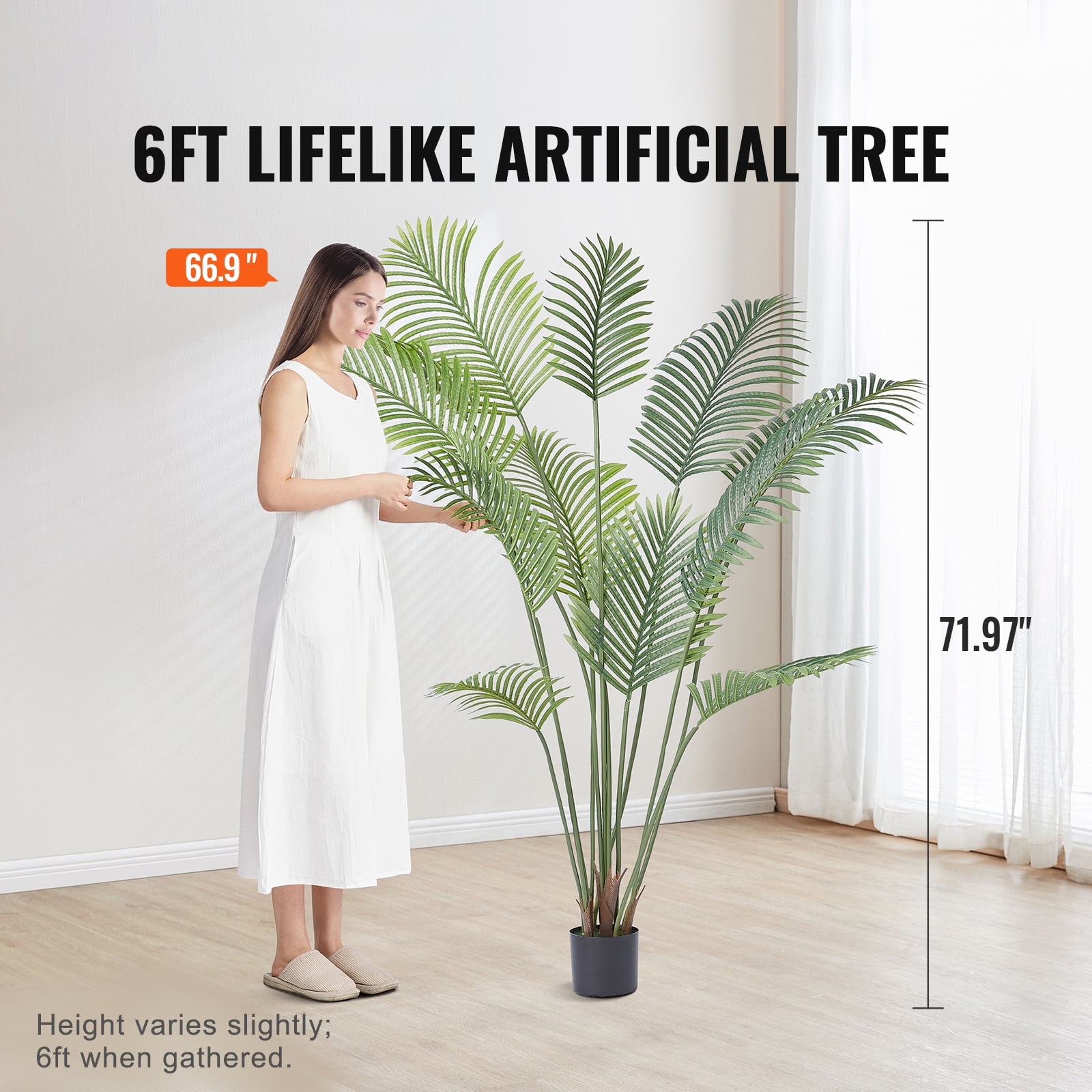 BENTISM 6 FT Artificial Areca Catechu Betel Nut Palm Tree