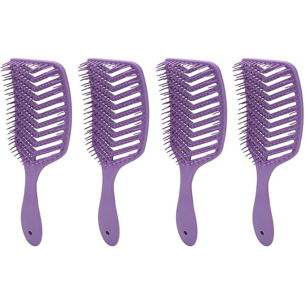 wonima11 4pcs Hair Brush, Curved Vented Brush Faster Blow Drying for Wet Dry Curly Thick Straight Hair, Professional Men Women Paddle Detangling Brush Styling Tool for Fast Blow Drying