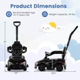 thumbnail image 3 of Costway Toyota Licensed Ride on Push Car with Parent-Control Handle Music Safety Guardrail Black, 3 of 10